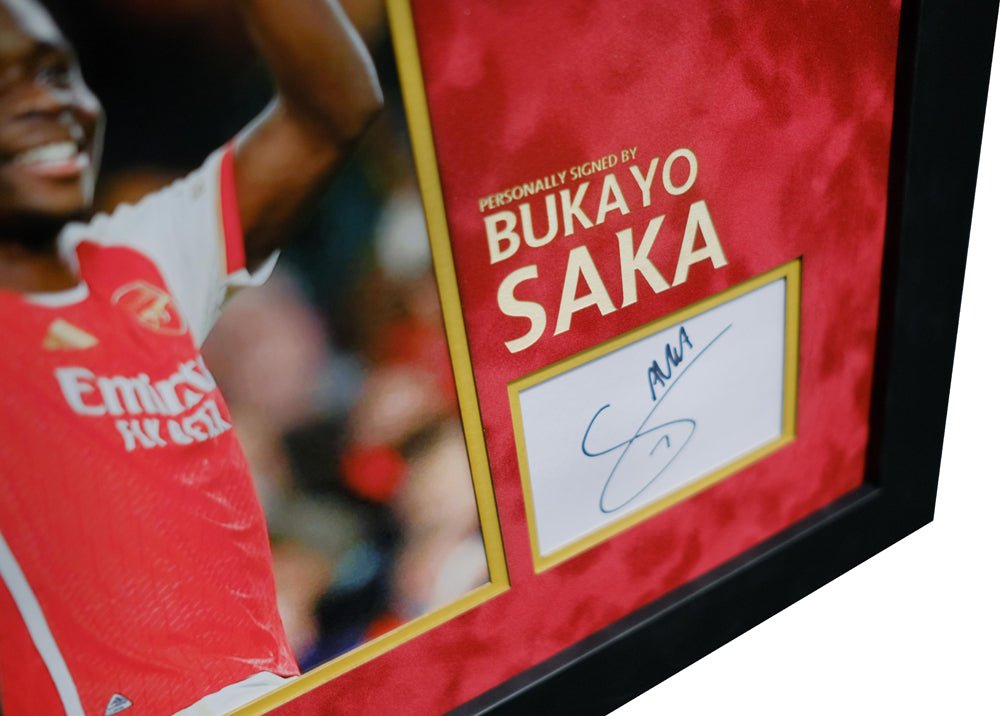 Arsenal Bukayo Saka signed White card - Memorabilia Framers Shop