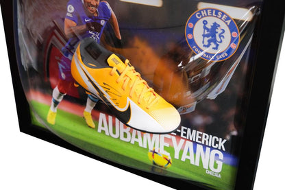 Aubameyang Signed Chelsea Boot Framed Display - Memorabilia Framers Shop