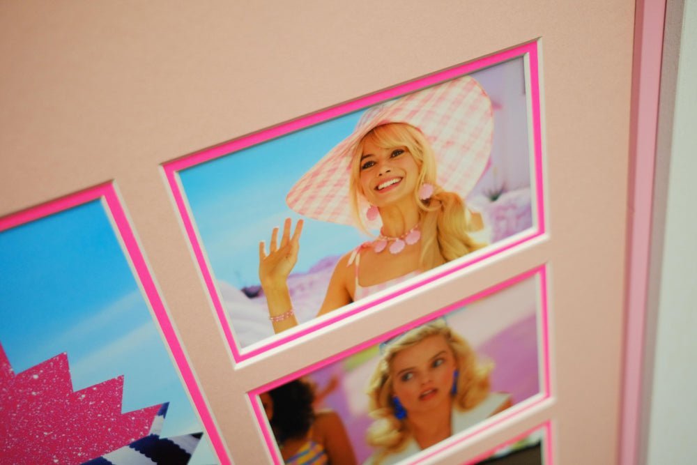 Barbie white card display signed by Margot Robbie - Memorabilia Framers Shop