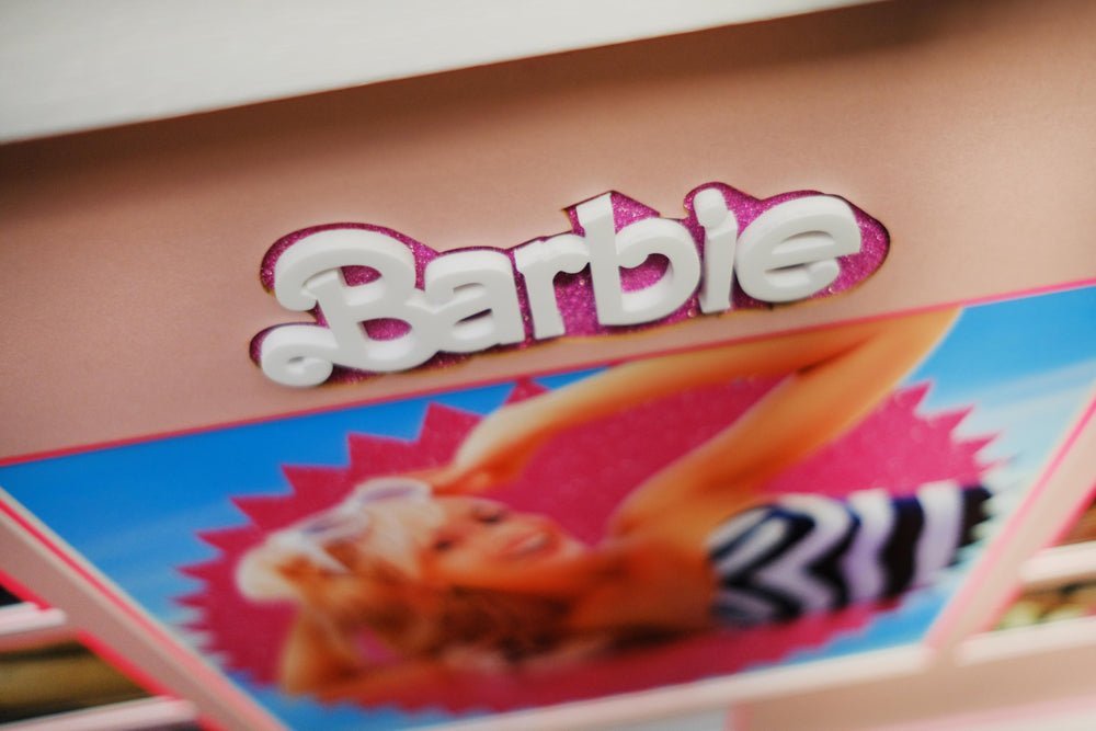 Barbie white card display signed by Margot Robbie - Memorabilia Framers Shop