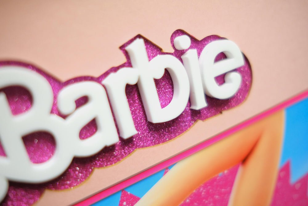 Barbie white card display signed by Margot Robbie - Memorabilia Framers Shop