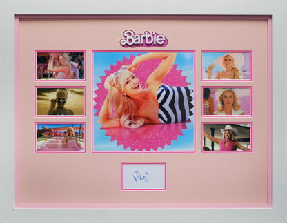 Barbie white card display signed by Margot Robbie - Memorabilia Framers Shop