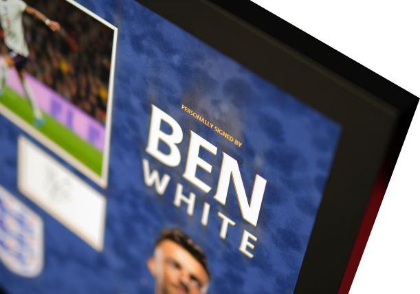 Ben White Signed White Card England 2022 - Memorabilia Framers Shop