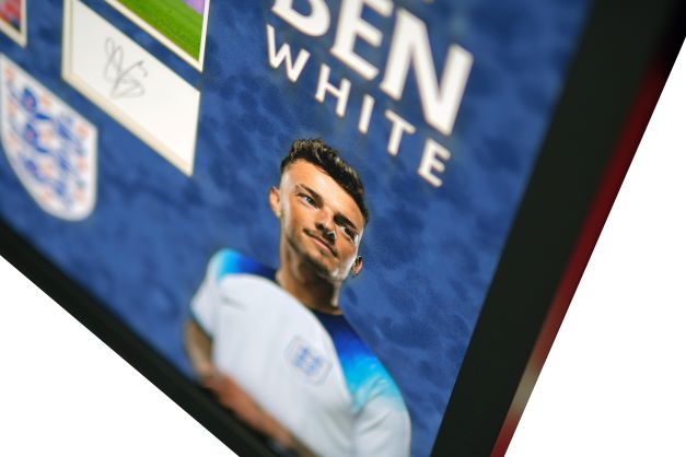 Ben White Signed White Card England 2022 - Memorabilia Framers Shop