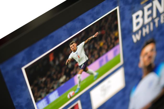 Ben White Signed White Card England 2022 - Memorabilia Framers Shop