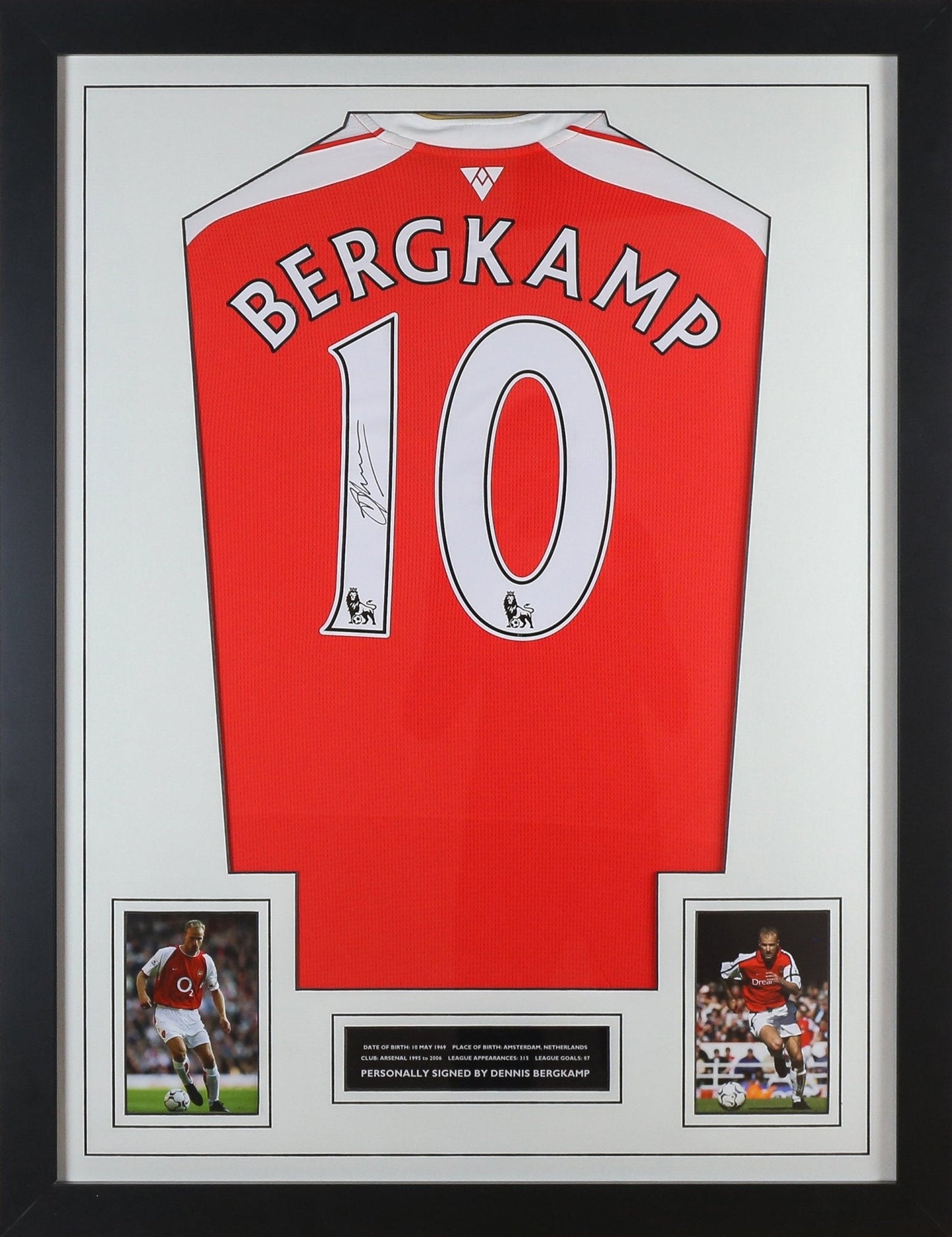 Bergkamp Signed Shirt Framed Display - Memorabilia Framers Shop