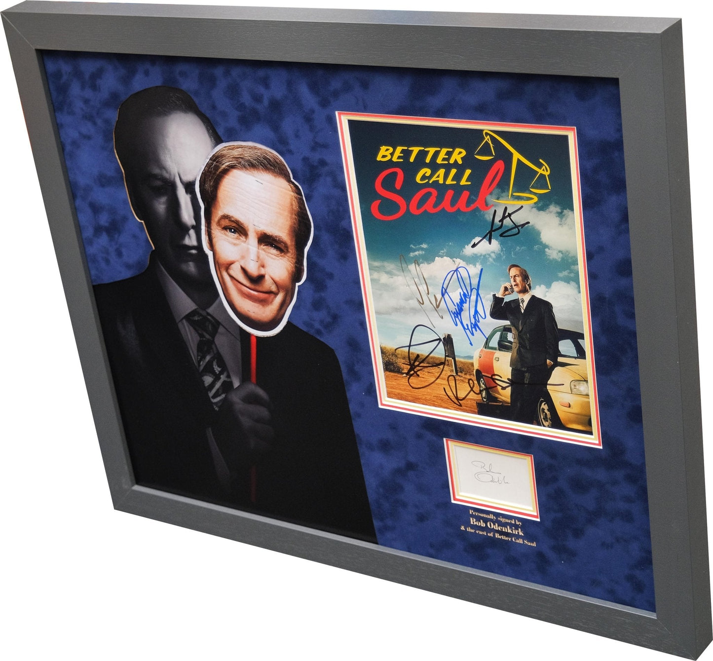 Better Call Saul Multi Signed Photo With Individual Signed Bob Odenkirk White Card - Memorabilia Framers Shop