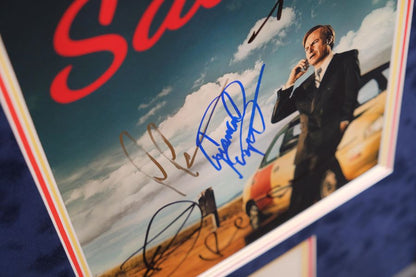 Better Call Saul Multi Signed Photo With Individual Signed Bob Odenkirk White Card - Memorabilia Framers Shop