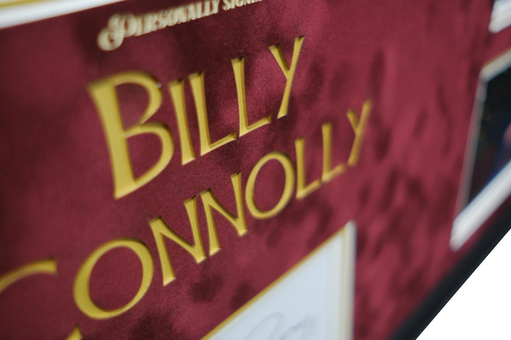 Billy Connolly Tribute signed white card - Memorabilia Framers Shop
