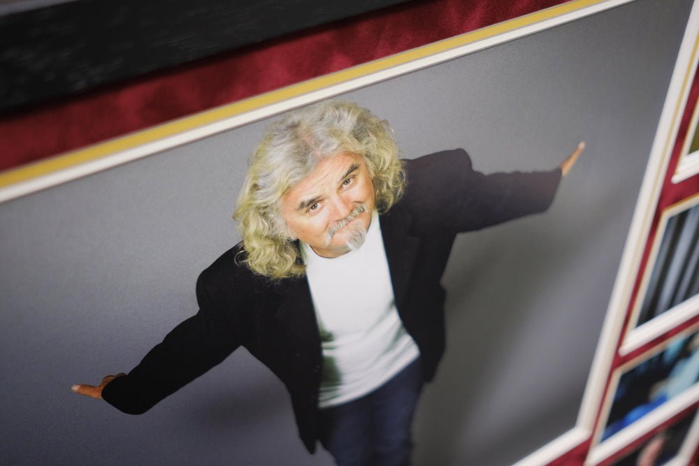Billy Connolly Tribute signed white card - Memorabilia Framers Shop