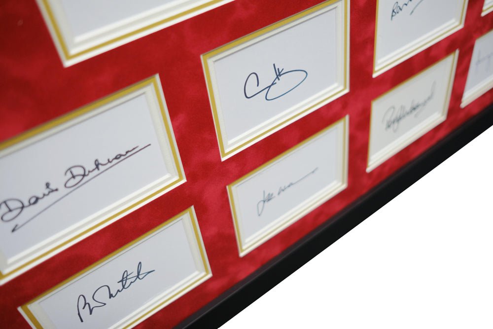 British And Irish Legends 11 Signed Whitecard Framed Display - Memorabilia Framers Shop