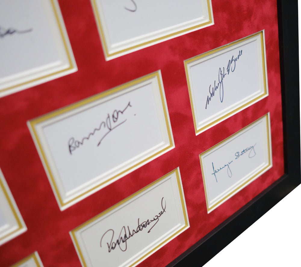 British And Irish Legends 11 Signed Whitecard Framed Display - Memorabilia Framers Shop