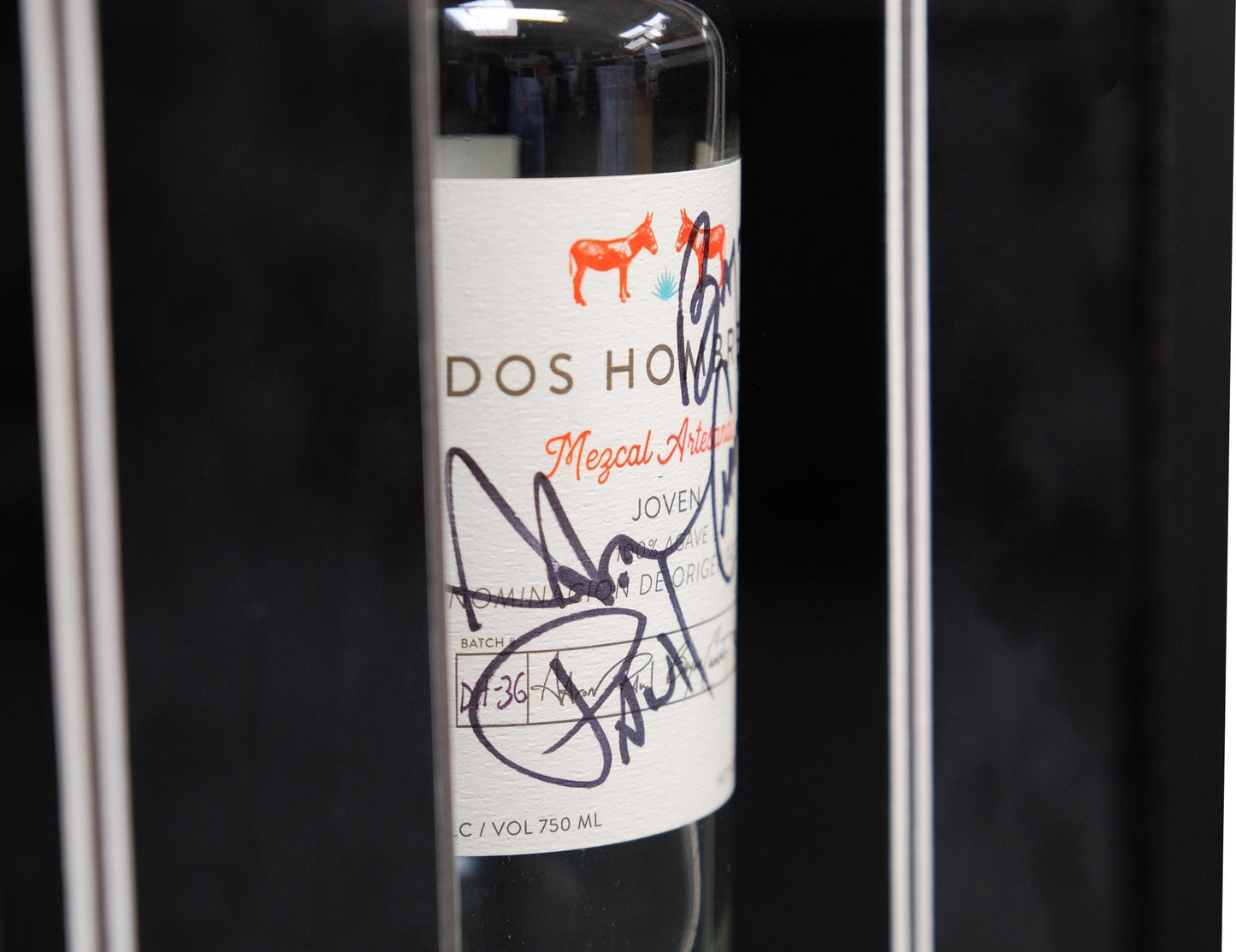 Bryan Cranston and Aaron Paul Signed Breaking Bad Tequila Bottle Framed Display - Memorabilia Framers Shop