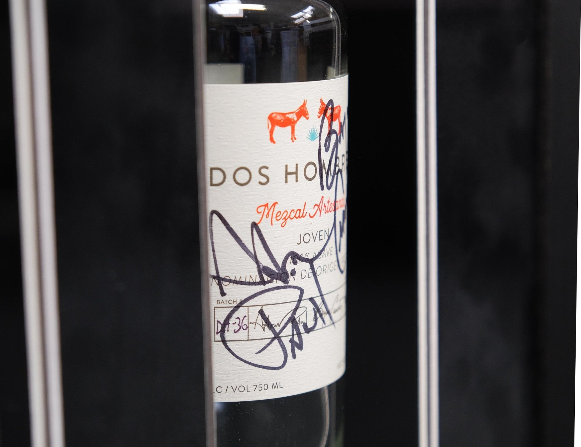 Bryan Cranston and Aaron Paul Signed Breaking Bad Tequila Bottle Framed Display - Memorabilia Framers Shop