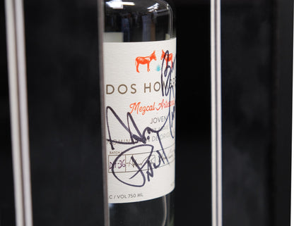 Bryan Cranston and Aaron Paul Signed Breaking Bad Tequila Bottle Framed Display - Memorabilia Framers Shop