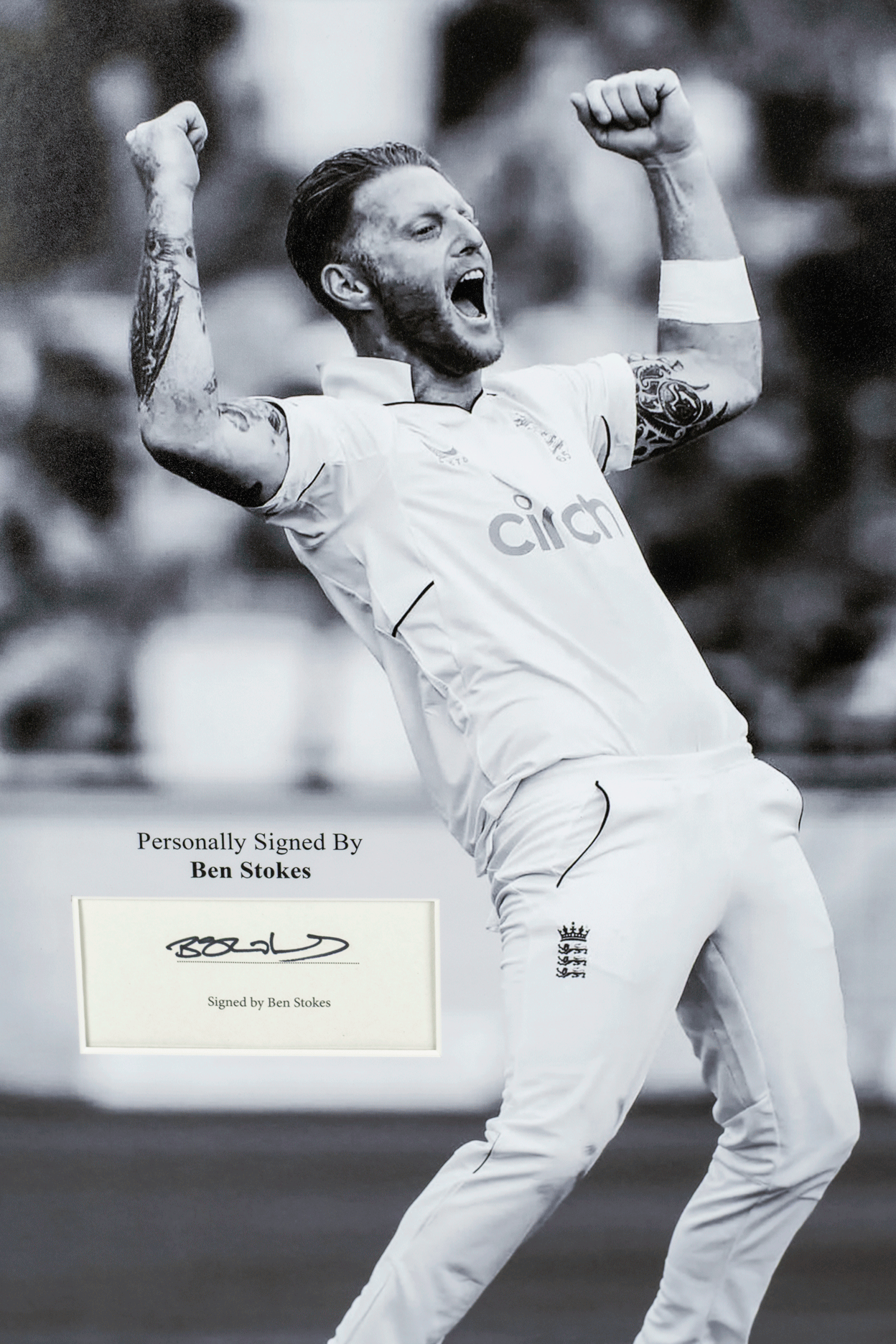 Ben Stokes Whitecard Photo Display