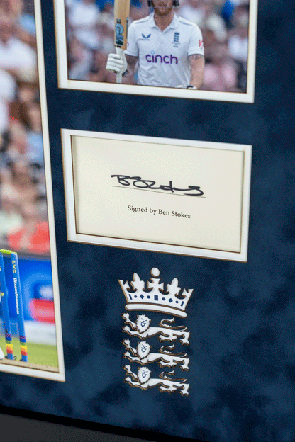 Ben Stokes Signed 12x8" Photo Montage Display