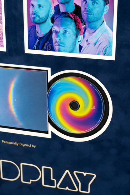 Coldplay Full Band Signed 'Moonmusic' CD Display