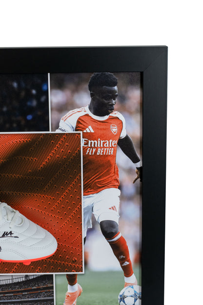 Bukayo Saka Signed Boot Arsenal Display