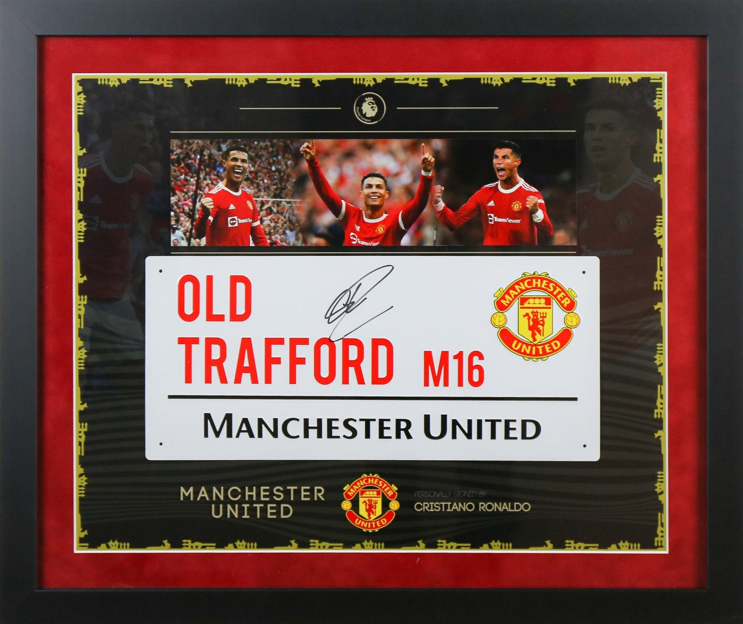 Cristiano Ronaldo Signed Roadsign Framed Display - Memorabilia Framers Shop