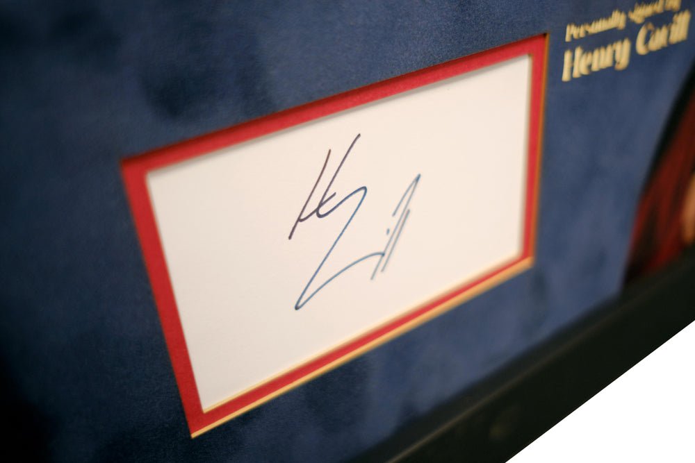 DC's Superman Henry Cavill signed white card - Memorabilia Framers Shop