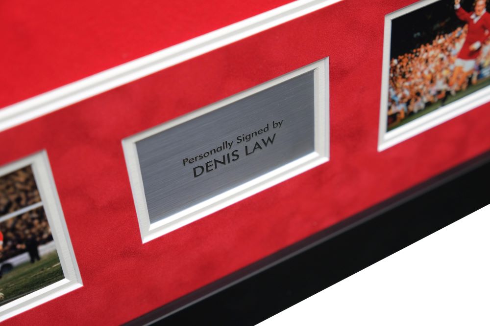 Denis Law Signed Man United Shirt - Memorabilia Framers Shop