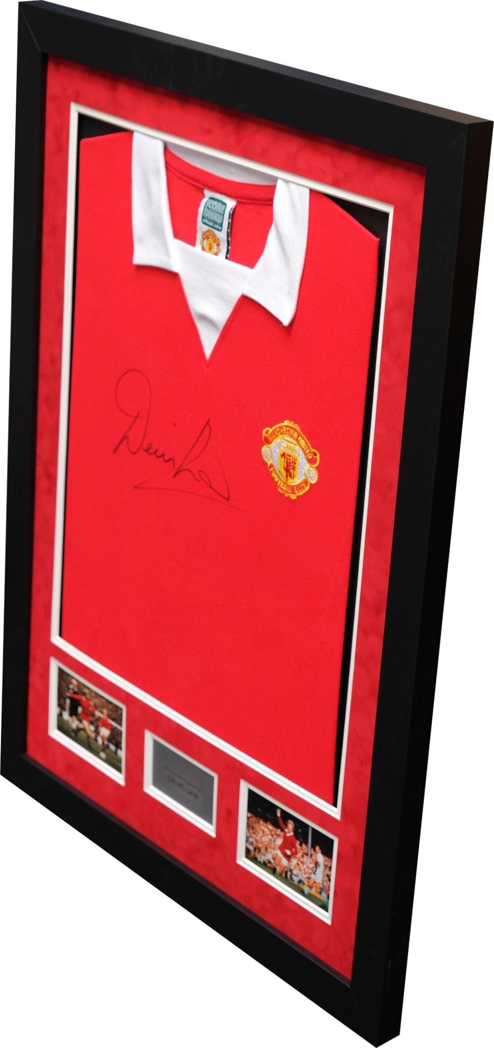 Denis Law Signed Man United Shirt - Memorabilia Framers Shop