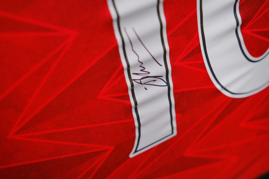 Dennis Bergkamp Signed Shirt Framed Display - Memorabilia Framers Shop
