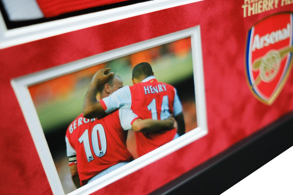 Dennis Bergkamp Thierry Henry signed Dual Shirt display - Memorabilia Framers Shop