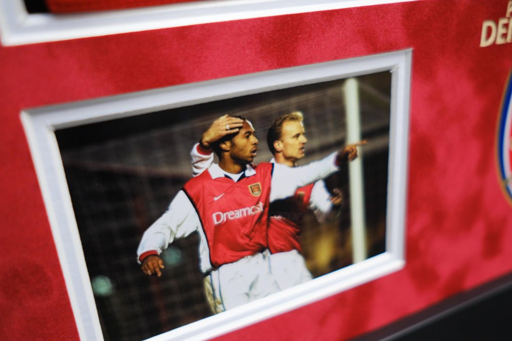 Dennis Bergkamp Thierry Henry signed Dual Shirt display - Memorabilia Framers Shop