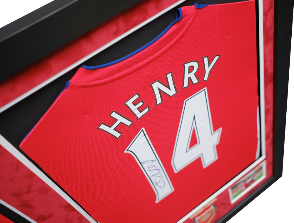 Dennis Bergkamp Thierry Henry signed Dual Shirt display - Memorabilia Framers Shop