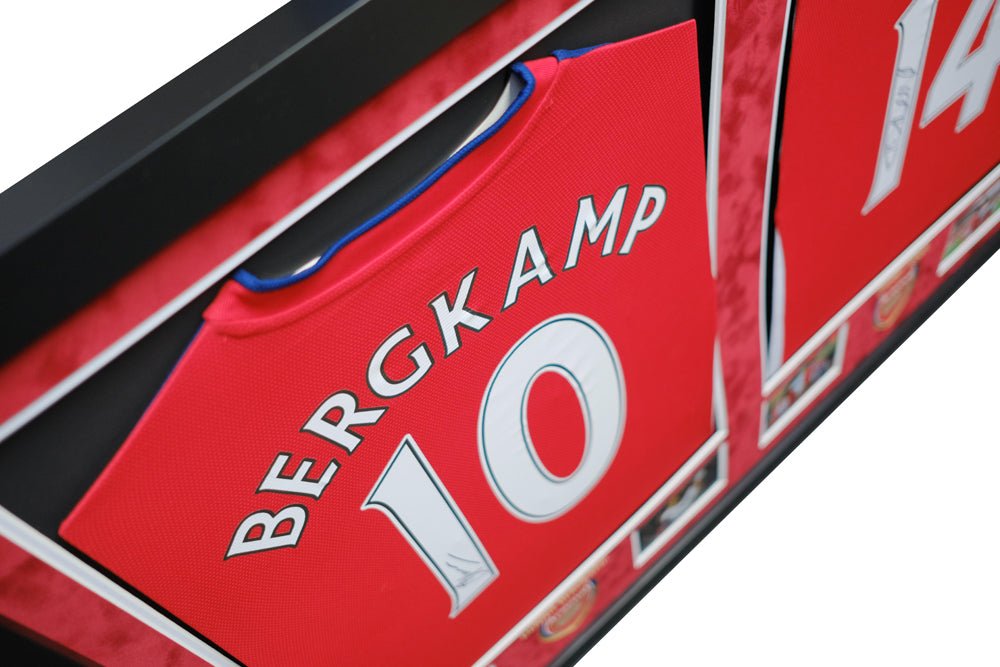 Dennis Bergkamp Thierry Henry signed Dual Shirt display - Memorabilia Framers Shop