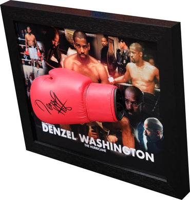 Denzel Washington Signed Glove Framed Display - Memorabilia Framers Shop