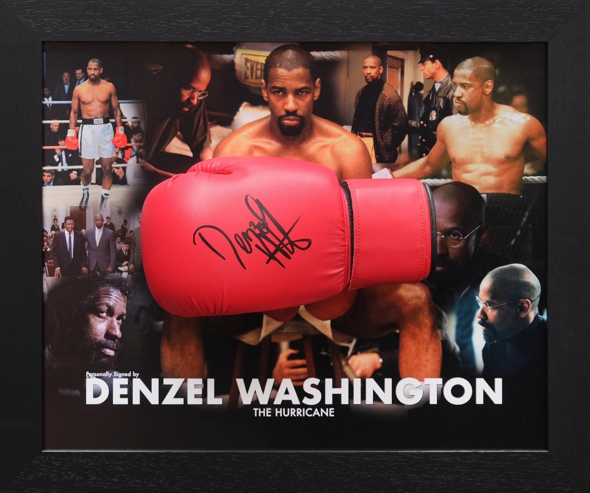 Denzel Washington Signed Glove Framed Display - Memorabilia Framers Shop