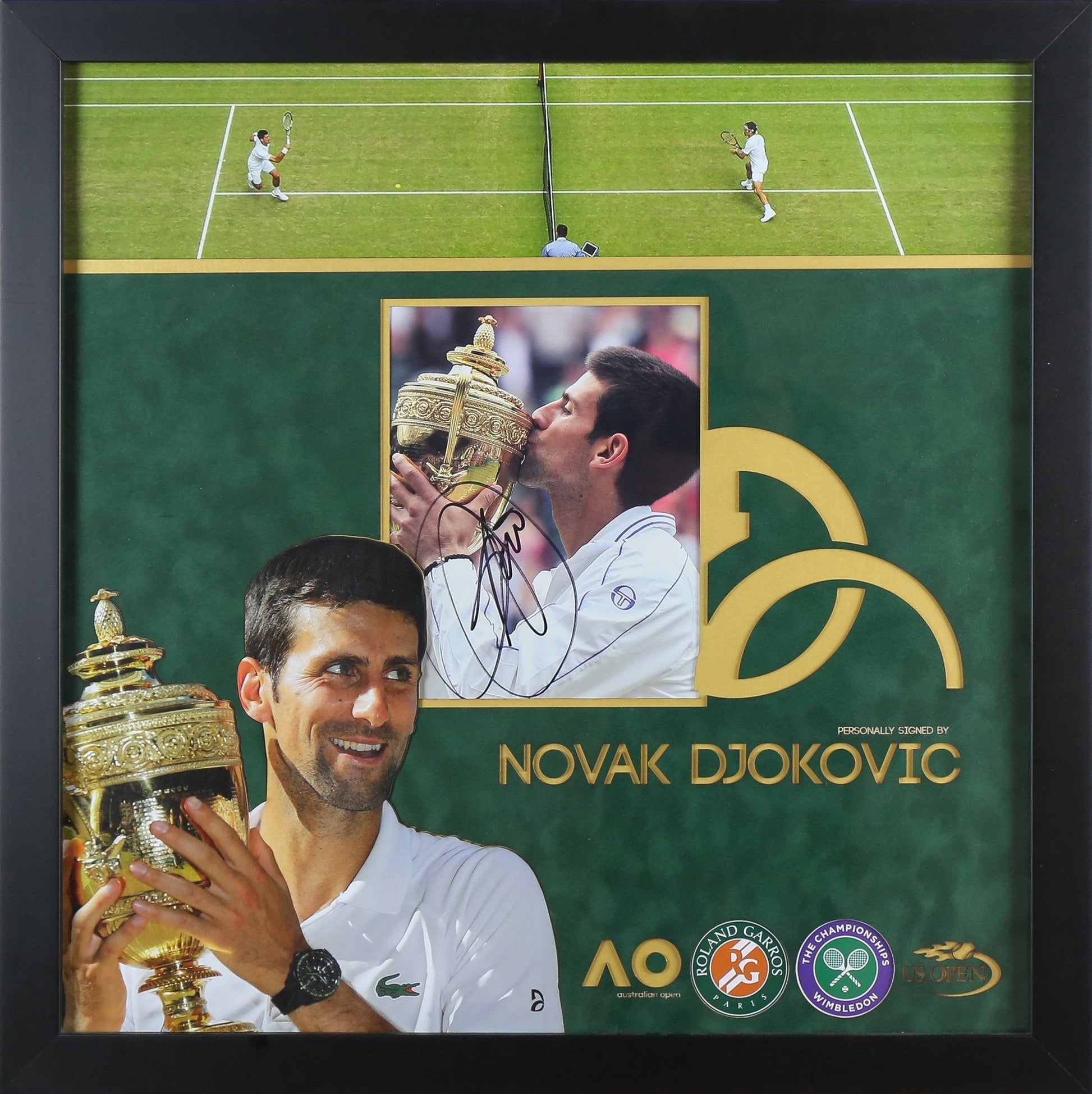 Djokovic Signed 12x8 Photograph Framed Display - Memorabilia Framers Shop