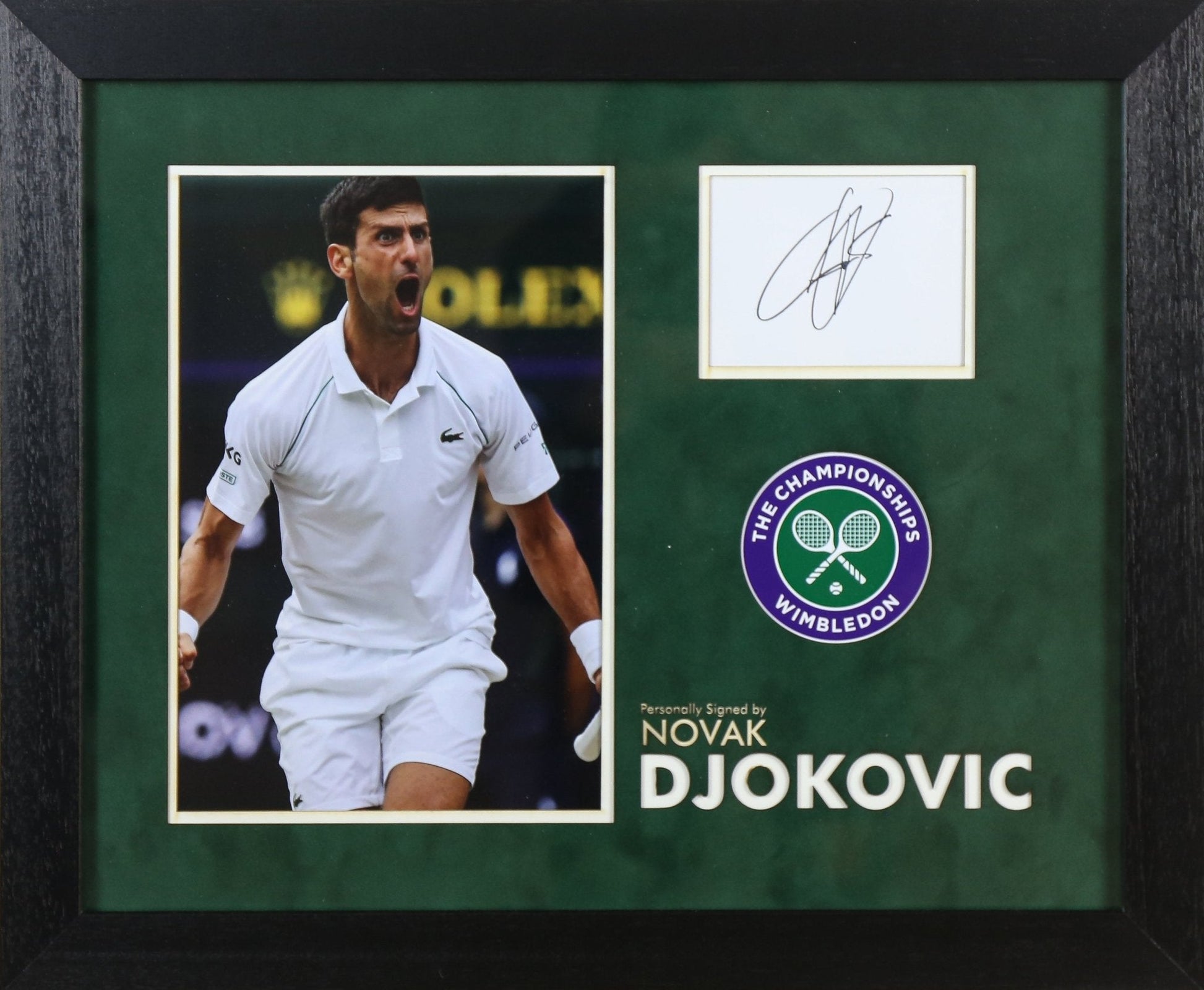 Djokovic Signed Whitecard Framed Display - Memorabilia Framers Shop