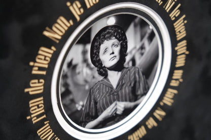 Edith Piaf Signed White Card Display - Memorabilia Framers Shop
