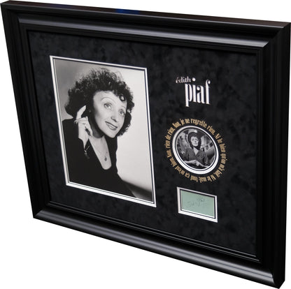 Edith Piaf Signed White Card Display - Memorabilia Framers Shop