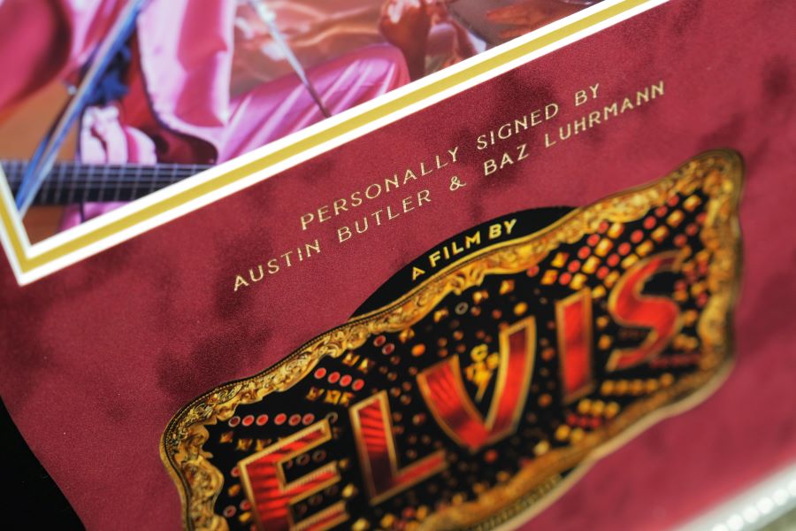 Elvis Movie Signed Display by Austin Butler and Baz Luhrmann - Memorabilia Framers Shop