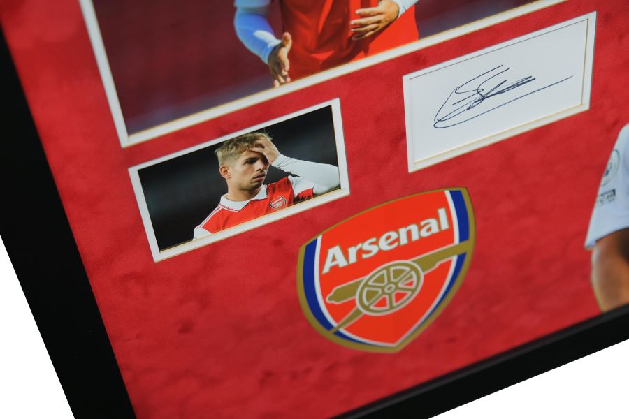 Emile Smith Rowe Signed White Card Display - Memorabilia Framers Shop