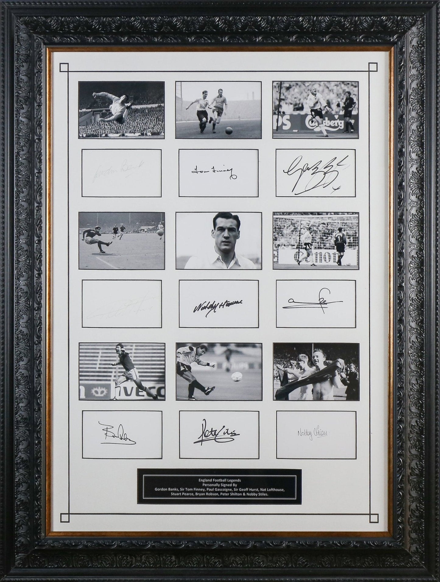 England Football Legends Signed White card Framed Display - Memorabilia Framers Shop