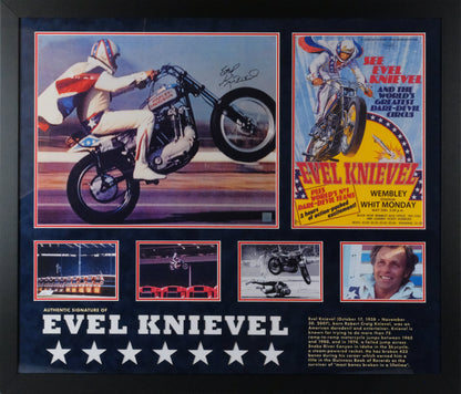 Evel Knievel Signed Photograph Framed Display