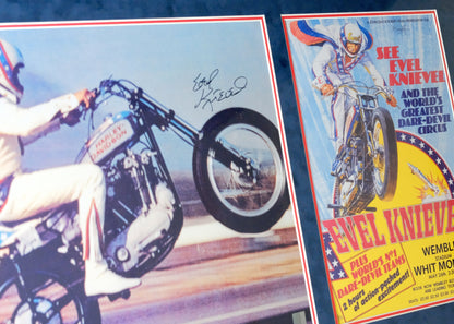Evel Knievel Signed Photograph Framed Display