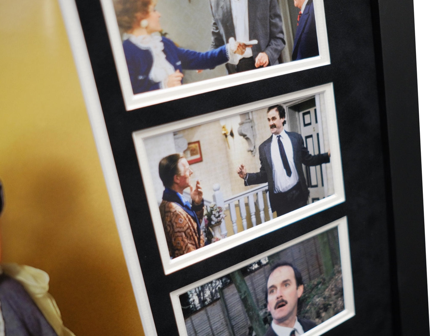 Faulty Towers John Cleese signed white card - Memorabilia Framers Shop