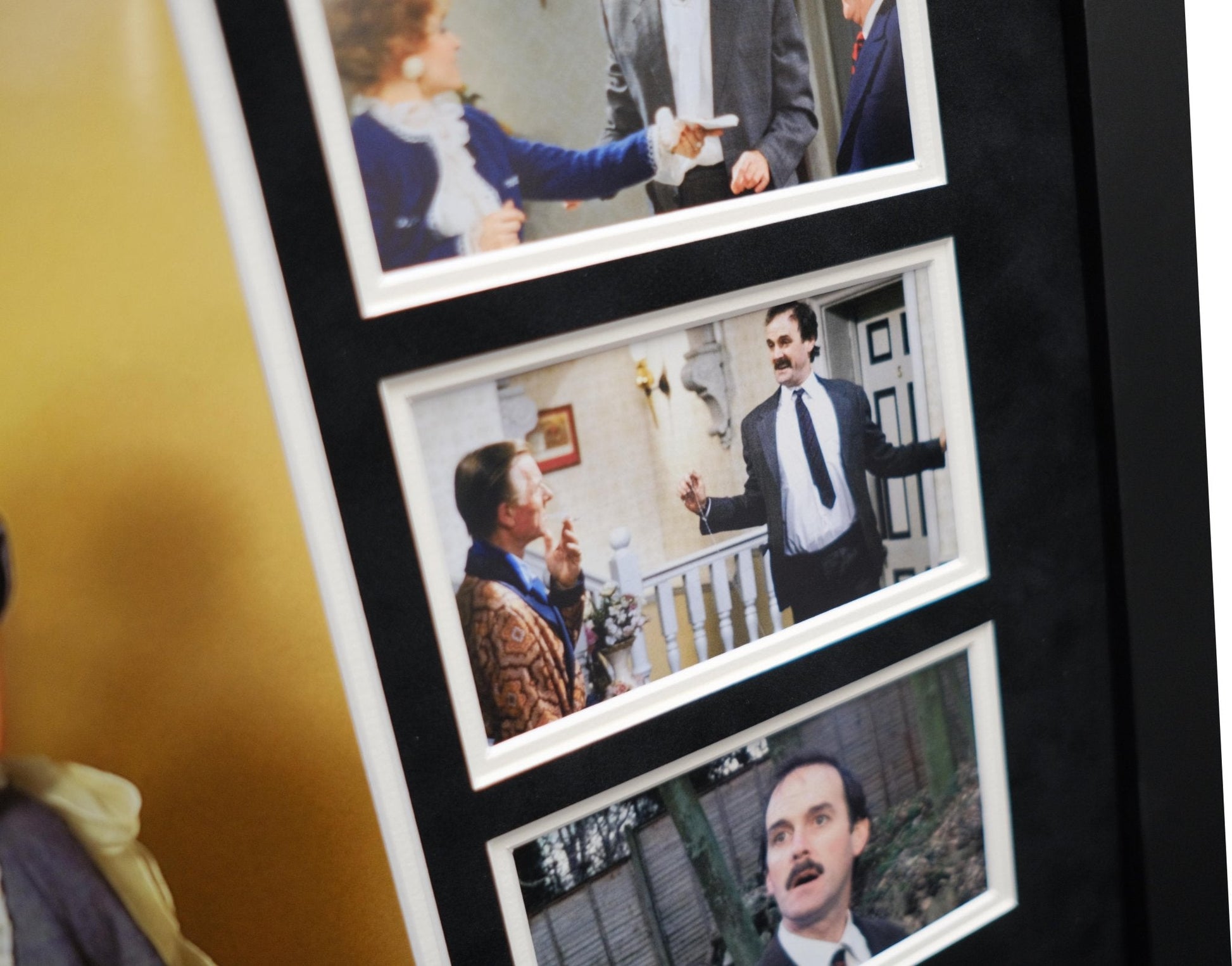 Faulty Towers John Cleese signed white card - Memorabilia Framers Shop