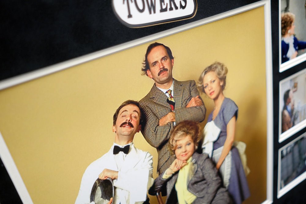 Faulty Towers John Cleese signed white card - Memorabilia Framers Shop