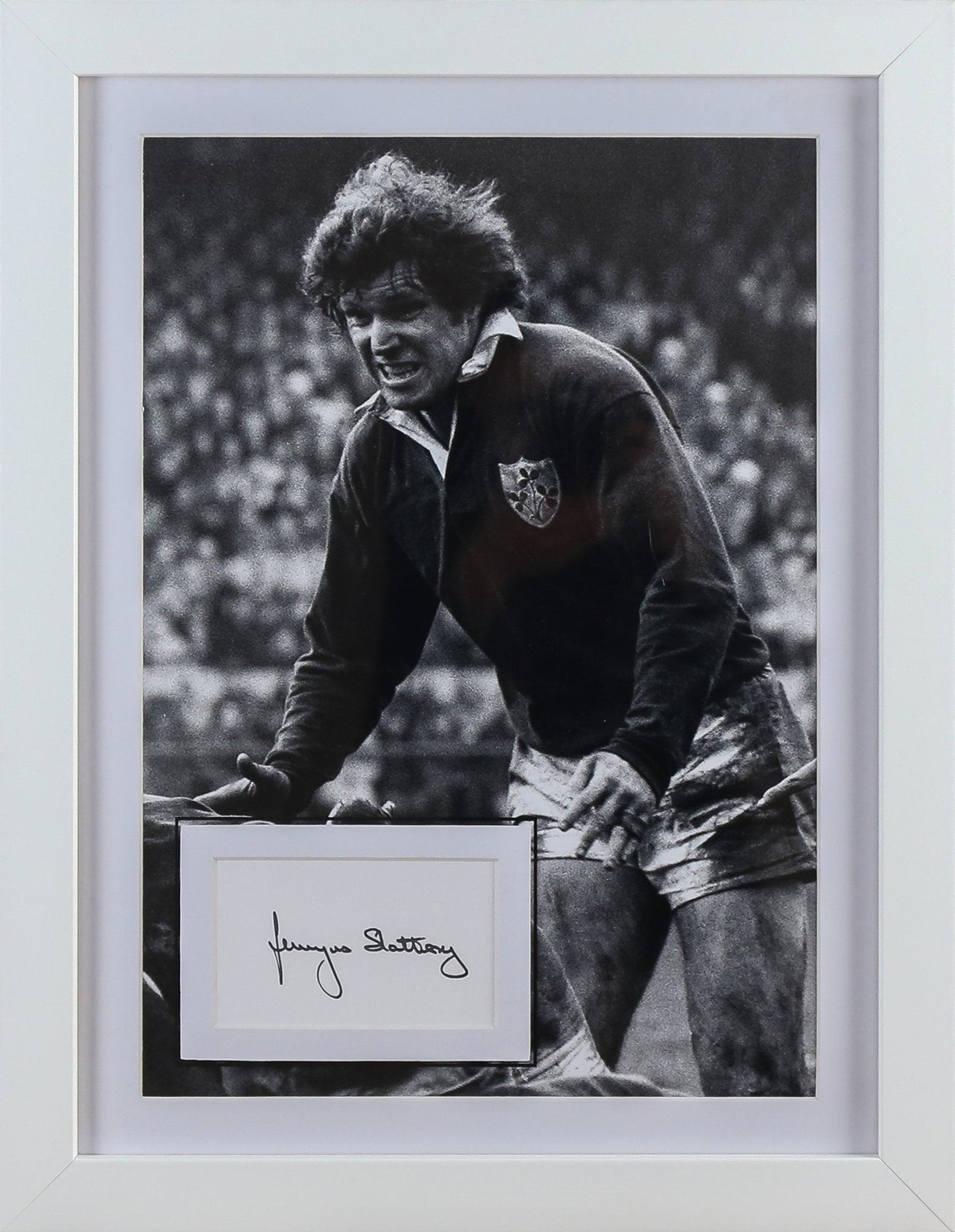 Fergus Slattery Signed Whitecard Framed Display - Memorabilia Framers Shop