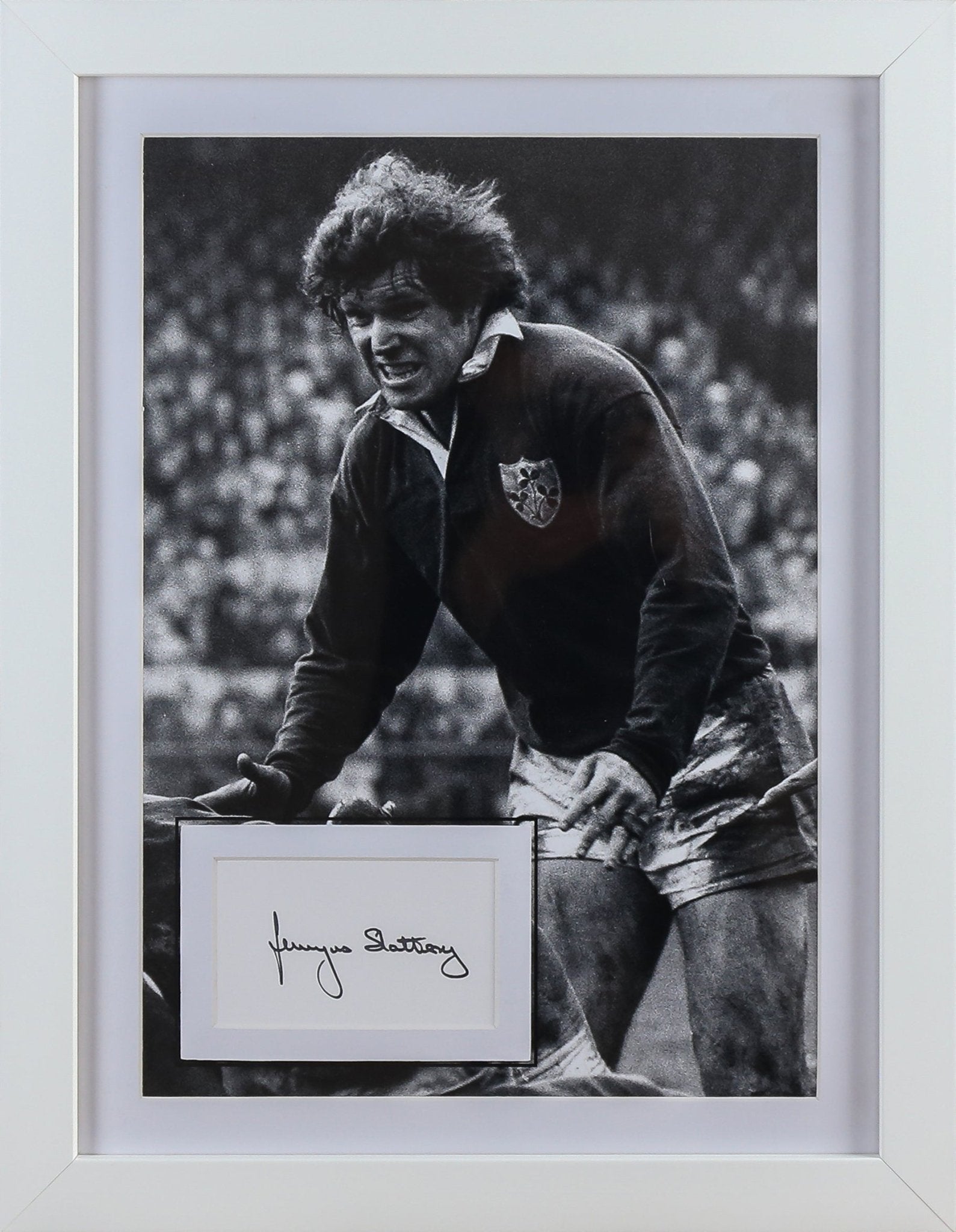Fergus Slattery Signed Whitecard Framed Display - Memorabilia Framers Shop