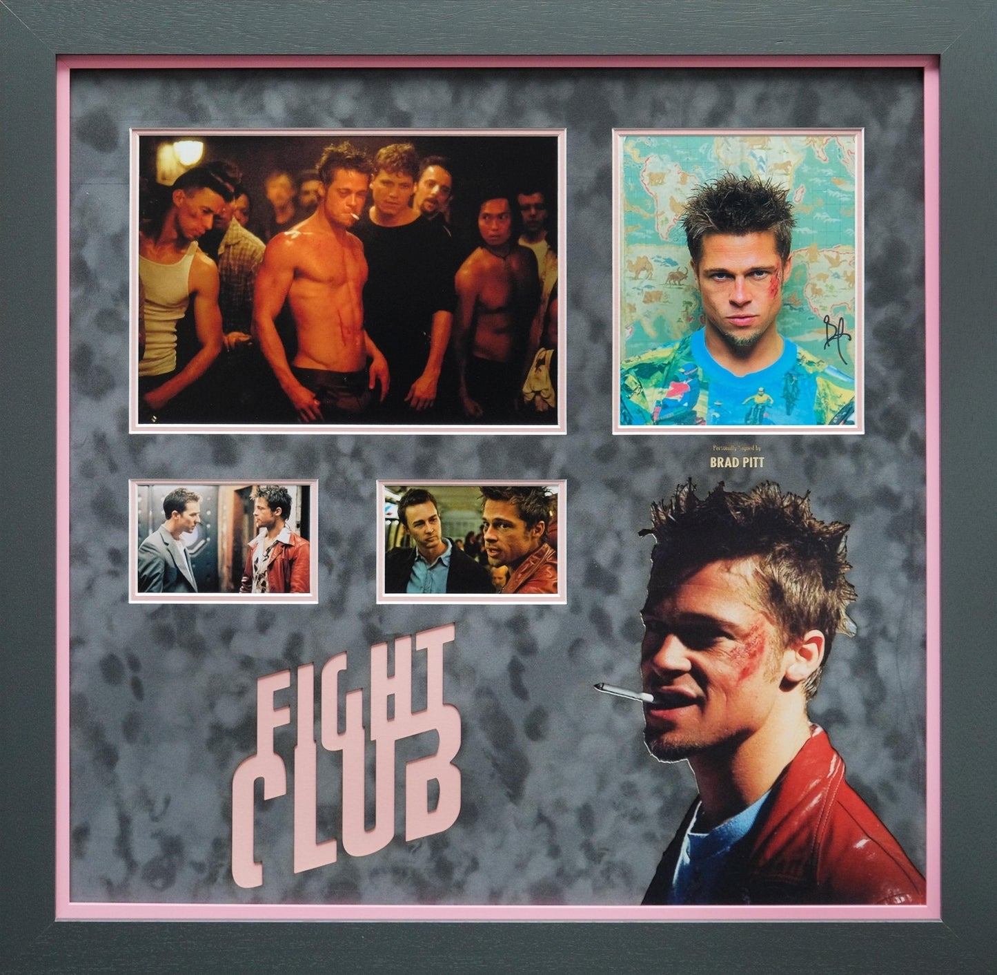 Fight Club Framed Display Signed by Brad Pitt - Memorabilia Framers Shop