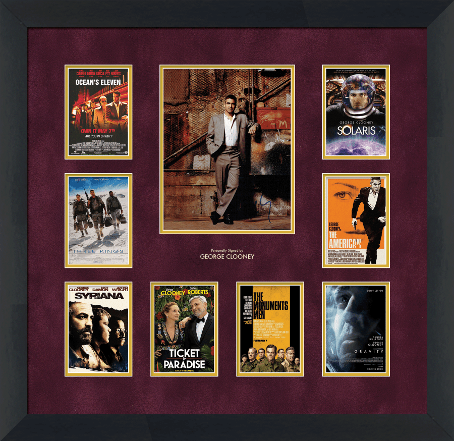 Filmography Photograph Display Signed by George Clooney - Memorabilia Framers Shop